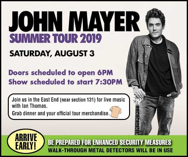 John Mayer show is scheduled to begin at 730.jpg